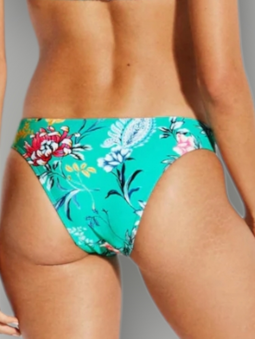 Seafolly Water Garden Multi Rouleau Brazilian Bikini Bottom 8 AU US 4 Evergreen - Picture 2 of 10